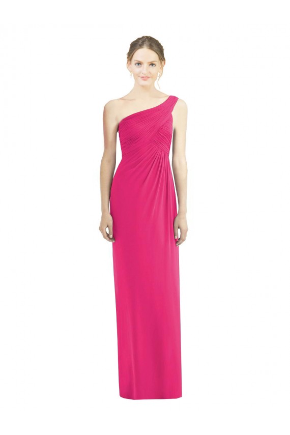 Site de Comprimento Chão Sem Mangas Chiffon Azaléia Bainha Vestidos de Madrinha