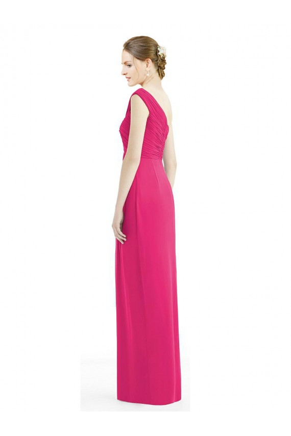 Site de Comprimento Chão Sem Mangas Chiffon Azaléia Bainha Vestidos de Madrinha