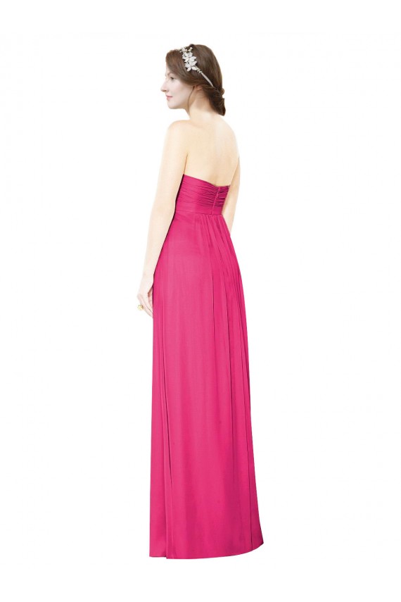 Site de Comprimento Chão Sem Mangas Chiffon Azaléia Linha A Vestidos de Madrinha