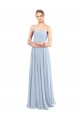 Site de Comprimento Chão Sem Mangas Chiffon Azul Céu Claro Linha A Vestidos de Festa / Vestidos de Madrinha