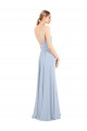 Site de Comprimento Chão Sem Mangas Chiffon Azul Céu Claro Linha A Vestidos de Festa / Vestidos de Madrinha