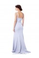 Site de Comprimento Chão Sem Mangas Crepe Esticado Azul Céu Claro Sereia Vestidos de Festa / Vestidos de Madrinha