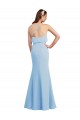 Site de Comprimento Chão Sem Mangas Chiffon Azul Céu Claro Sereia Vestidos de Madrinha