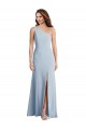 Site de Comprimento Chão Sem Mangas Crepe Esticado Azul Céu Claro Trombeta Vestidos de Madrinha / Vestidos de Noite / Vestidos de Festa