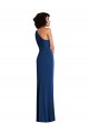Site de Comprimento Chão Sem Mangas Spandex Azul Real Bainha Vestidos de Madrinha / Vestidos de Festa