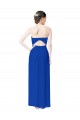 Site de Comprimento Chão Sem Mangas Chiffon Azul Real Bainha Sem Mangas Vestidos de Madrinha