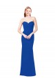 Site de Comprimento Chão Sem Mangas Chiffon Azul Real Linha A Sem Mangas Vestidos de Festa