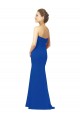 Site de Comprimento Chão Sem Mangas Chiffon Azul Real Linha A Sem Mangas Vestidos de Festa