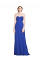 Site de Comprimento Chão Sem Mangas Chiffon Azul Real Linha A Sem Mangas Amor Vestidos de Madrinha