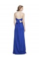Site de Comprimento Chão Sem Mangas Chiffon Azul Real Linha A Sem Mangas Amor Vestidos de Madrinha