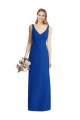Site de Comprimento Chão Sem Mangas Chiffon Azul Real Sereia Vestidos de Madrinha