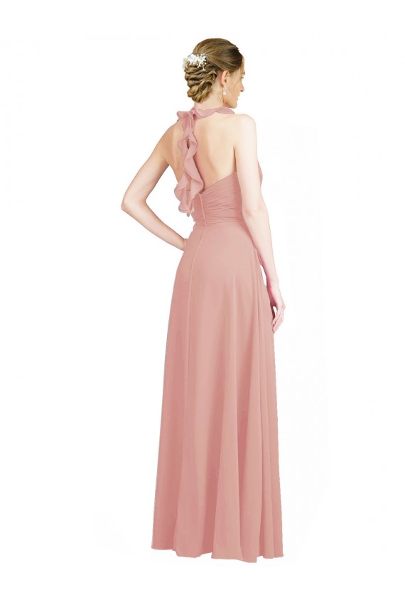 Site de Comprimento Chão Sem Mangas Chiffon Bliss Linha A Sem Mangas Amor Vestidos de Madrinha
