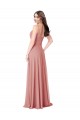 Site de Comprimento Chão Sem Mangas Chiffon Bliss Linha A Vestido de Madrinha