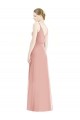 Site de Comprimento Chão Sem Mangas Chiffon Bliss Linha A Sem Mangas Alças finas Vestidos de Madrinha