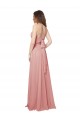 Site de Comprimento Chão Sem Mangas Chiffon Bliss Linha A Sem Mangas Sem alças Vestidos de Madrinha