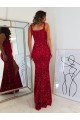 Site de Comprimento Chão Sem Mangas Lantejoulas Veludo Borgonha Bainha Vestidos de Festa