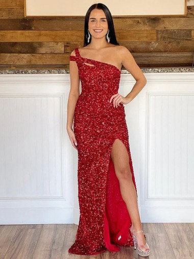 Site de Comboio Varredela Sem Mangas Lantejoulas Veludo Borgonha Bainha Vestido de Festa / Vestido de Noiva