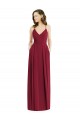 Site de Comprimento Chão Sem Mangas Chiffon Borgonha Linha A Sem Mangas Alças finas Vestidos de Festa / Vestidos de Madrinha