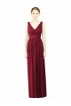 Site de Comprimento Chão Sem Mangas Chiffon Borgonha Linha A Sem Mangas Decote V Vestido de Festa / Vestido de Madrinha