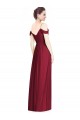 Site de Comprimento Chão Sem Mangas Chiffon Borgonha Linha A Vestidos de Festa / Vestidos de Madrinha