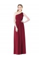 Site de Comprimento Chão Sem Mangas Chiffon Borgonha Linha A Vestido de Madrinha