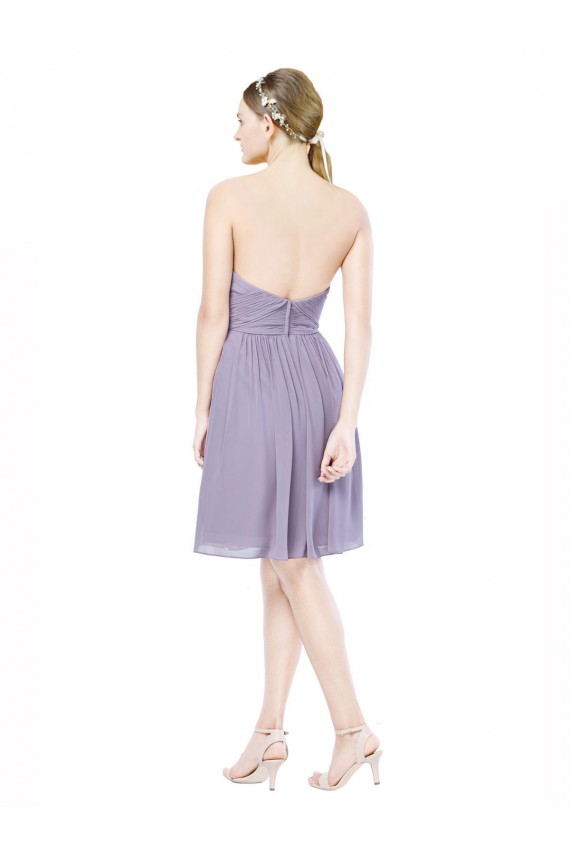 Site de Comprimento Joelho Sem Mangas Chiffon Borgonha Linha A Vestidos de Madrinha / Vestidos de Cocktail / Vestidos de Homecoming