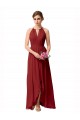 Site de Alto Baixo Sem Mangas Chiffon Borgonha Linha A Alto Baixo, Vestidos de Madrinha