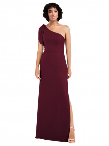 Site de Comprimento Chão Sem Mangas Chiffon Borgonha Linha A Vestidos de Madrinha / Vestidos de Noite