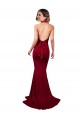 Site de Comprimento Chão Sem Mangas Spandex Borgonha Sereia Vestidos de Madrinha / Vestidos de Noite / Vestidos de Festa