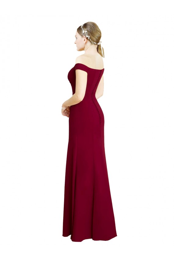 Site de Comprimento Chão Sem Mangas Chiffon Borgonha Sereia Vestidos de Madrinha / Vestidos de Festa