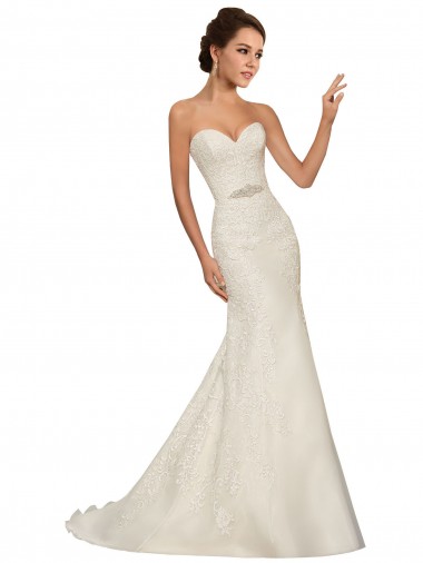 Site de Comboio Capela Sem Mangas Tule & Renda Branco Bainha Vestido de Noiva