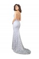 Site de Comboio Varredela Sem Mangas Renda Branco Bainha Vestidos de Noiva