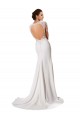 Site de Comboio Capela Mangas Compridas Chiffon & Renda Branco Bainha Vestidos de Noiva