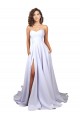 Site de Comprimento Chão Sem Mangas Crepe Esticado Branco Linha A Vestidos de Noiva