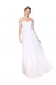 Site de Comprimento Chão Sem Mangas Chiffon Branco Linha A Vestidos de Madrinha / Vestidos de Noite / Vestidos de Festa