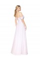 Site de Comprimento Chão Sem Mangas Chiffon Branco Linha A Vestidos de Madrinha / Vestidos de Noite / Vestidos de Festa