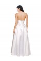 Site de Comprimento Chão Sem Mangas Cetim Elástico Branco Linha A Vestidos de Madrinha / Vestidos de Noite / Vestidos de Festa