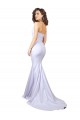 Site de Comprimento Chão Sem Mangas Crepe Esticado Branco Sereia Vestidos de Noiva