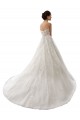 Site de Comboio Capela Sem Mangas Tule & Renda Branco Linha A Sem Mangas Vestidos de Noiva