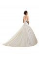 Site de Comboio Capela Sem Mangas Tule & Renda Branco Vestido de Baile Sem Mangas Vestidos de Noiva