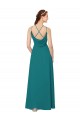 Site de Comprimento Chão Sem Mangas Chiffon Caçador Verde Bainha Vestidos de Madrinha