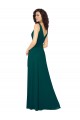Site de Comprimento Chão Sem Mangas Chiffon Caçador Verde Linha A Vestidos de Madrinha