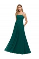 Site de Comprimento Chão Sem Mangas Chiffon Caçador Verde Linha A Sem Mangas Alças finas Vestidos de Madrinha