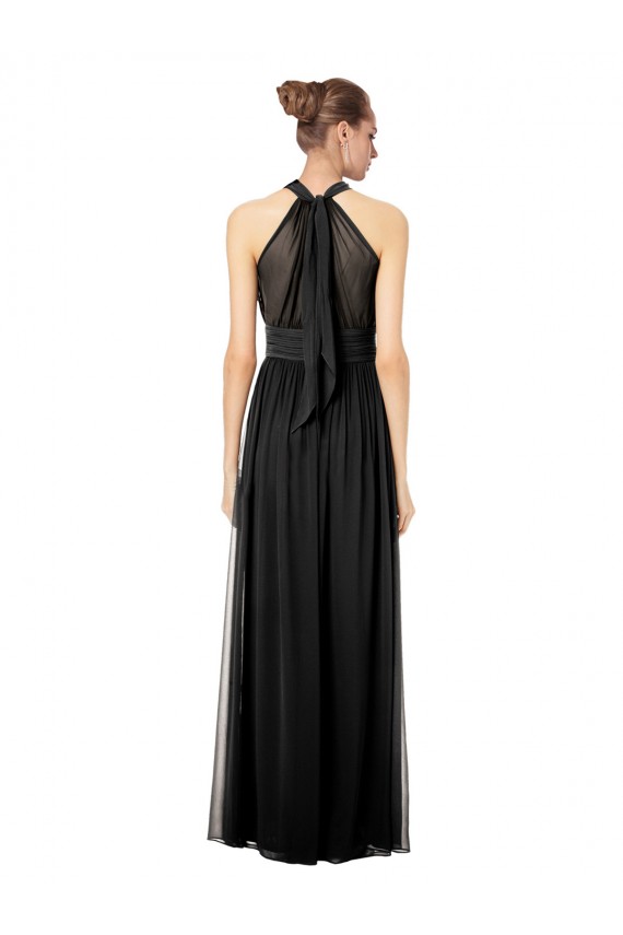Site de Comprimento Chão Sem Mangas Chiffon Caçador Verde Linha A Sem Mangas Cabeçada Vestidos de Madrinha