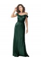 Site de Comprimento Chão Sem Mangas Cetim Elástico Caçador Verde Linha A Vestidos de Madrinha / Vestidos de Noite / Vestidos de Festa