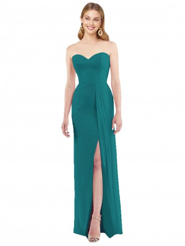 Site de Comprimento Chão Sem Mangas Chiffon Caçador Verde Trombeta Vestidos de Madrinha