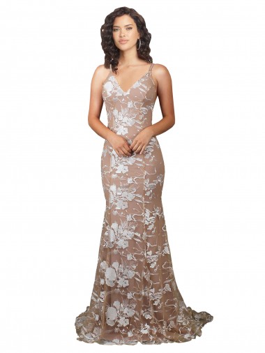 Site de Comboio Varredela Sem Mangas Renda Champanhe Sereia Sem Mangas Vestidos de Noiva