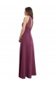 Site de Comprimento Chão Sem Mangas Chiffon Linha A Sem Mangas Decote Alto Vestidos de Festa / Vestidos de Madrinha