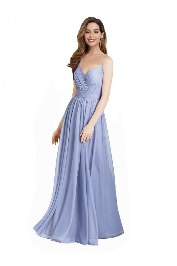 Site de Comprimento Chão Sem Mangas Chiffon & Renda Linha A Sem Mangas Amor Longo Abrir de volta Vestidos de Madrinha