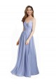 Site de Comprimento Chão Sem Mangas Chiffon & Renda Linha A Sem Mangas Amor Longo Abrir de volta Vestidos de Madrinha